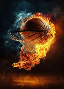 Cosmic colorful sport basketball canvas prints bedroom wall art by Decorbites