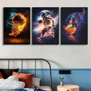 Cosmic colorful sport basketball canvas prints bedroom wall art by Decorbites