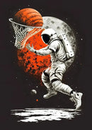 Cosmic colorful sport basketball canvas prints bedroom wall art by Decorbites