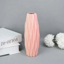 Modern pink & white faceted flower vase for living room home decor by Decorbites