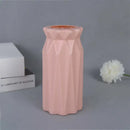 Modern pink & white faceted flower vase for living room home decor by Decorbites