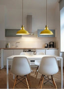 Pastel industrial retro pendant lights kitchen brass hardware by Decorbites