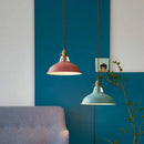 Pastel industrial retro pendant lights kitchen brass hardware by Decorbites