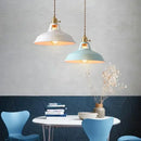 Pastel industrial retro pendant lights kitchen brass hardware by Decorbites