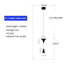 GobekUsa Cone Pendant Light 17W Black White Industrial Kitchen Island Bedside Lamp