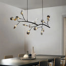 GobekUsa Contemporary Acrylic LED Pendant Light with Bird Decoration - Branch Dining Room Island Lamp Kit