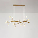 GobekUsa Contemporary Acrylic LED Pendant Light with Bird Decoration - Branch Dining Room Island Lamp Kit