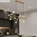 GobekUsa Contemporary Acrylic LED Pendant Light with Bird Decoration - Branch Dining Room Island Lamp Kit