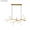GobekUsa Contemporary Acrylic LED Pendant Light with Bird Decoration - Branch Dining Room Island Lamp Kit