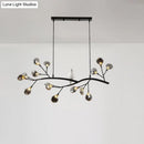 GobekUsa Contemporary Acrylic LED Pendant Light with Bird Decoration - Branch Dining Room Island Lamp Kit
