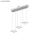 GobekUsa Contemporary Acrylic Square Island Light - 3-Light Ceiling Fixture over Table, Warm/White/Natural Light