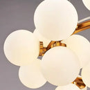GobekUsa Contemporary Black and Gold Chandelier - White Glass Ball