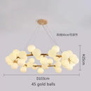 GobekUsa Contemporary Black and Gold Chandelier - White Glass Ball