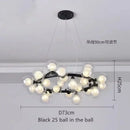 GobekUsa Contemporary Black and Gold Chandelier - White Glass Ball