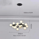 GobekUsa Contemporary Black and Gold Chandelier - White Glass Ball