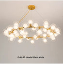 GobekUsa Contemporary Black and Gold Chandelier - White Glass Ball