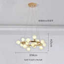 GobekUsa Contemporary Black and Gold Chandelier - White Glass Ball