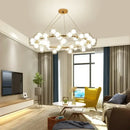 GobekUsa Contemporary Black and Gold Chandelier - White Glass Ball
