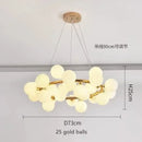 GobekUsa Contemporary Black and Gold Chandelier - White Glass Ball