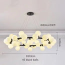 GobekUsa Contemporary Black and Gold Chandelier - White Glass Ball