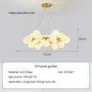 GobekUsa Contemporary Black and Gold Chandelier - White Glass Ball