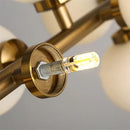 GobekUsa Contemporary Black and Gold Chandelier - White Glass Ball