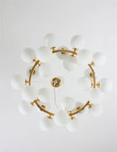 GobekUsa Contemporary Black and Gold Chandelier - White Glass Ball