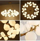 GobekUsa Contemporary Black and Gold Chandelier - White Glass Ball