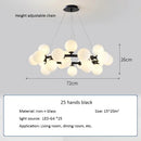 GobekUsa Contemporary Black and Gold Chandelier - White Glass Ball