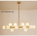 GobekUsa Contemporary Black and Gold Chandelier - White Glass Ball