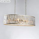 GobekUsa Contemporary Black/Gold Crystal Pendant Light with 6 Prisms - Elliptical Dining Room Island Chandelier