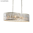 GobekUsa Contemporary Black/Gold Crystal Pendant Light with 6 Prisms - Elliptical Dining Room Island Chandelier