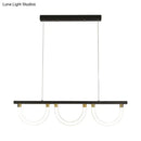 GobekUsa Contemporary Black/Gold Kitchen Island Lamp - Acrylic Semicircle Design (3 Lights)