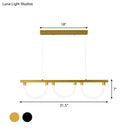 GobekUsa Contemporary Black/Gold Kitchen Island Lamp - Acrylic Semicircle Design (3 Lights)