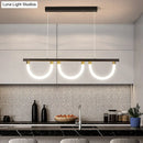 GobekUsa Contemporary Black/Gold Kitchen Island Lamp - Acrylic Semicircle Design (3 Lights)