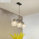 GobekUsa Contemporary Black Hanging Chandelier with Clear/Prismatic Glass, 3/4 Bulbs - Modern Pendant Light Kit for Dining Hall
