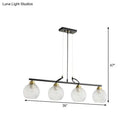 GobekUsa Contemporary Black Hanging Chandelier with Clear/Prismatic Glass, 3/4 Bulbs - Modern Pendant Light Kit for Dining Hall