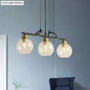 GobekUsa Contemporary Black Hanging Chandelier with Clear/Prismatic Glass, 3/4 Bulbs - Modern Pendant Light Kit for Dining Hall