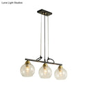 GobekUsa Contemporary Black Hanging Chandelier with Clear/Prismatic Glass, 3/4 Bulbs - Modern Pendant Light Kit for Dining Hall