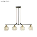 GobekUsa Contemporary Black Hanging Chandelier with Clear/Prismatic Glass, 3/4 Bulbs - Modern Pendant Light Kit for Dining Hall