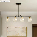 GobekUsa Contemporary Black Hanging Chandelier with Clear/Prismatic Glass, 3/4 Bulbs - Modern Pendant Light Kit for Dining Hall