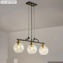 GobekUsa Contemporary Black Hanging Chandelier with Clear/Prismatic Glass, 3/4 Bulbs - Modern Pendant Light Kit for Dining Hall