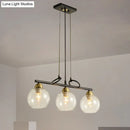 GobekUsa Contemporary Black Hanging Chandelier with Clear/Prismatic Glass, 3/4 Bulbs - Modern Pendant Light Kit for Dining Hall