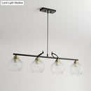 GobekUsa Contemporary Black Hanging Chandelier with Clear/Prismatic Glass, 3/4 Bulbs - Modern Pendant Light Kit for Dining Hall