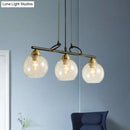 GobekUsa Contemporary Black Hanging Chandelier with Clear/Prismatic Glass, 3/4 Bulbs - Modern Pendant Light Kit for Dining Hall
