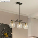 GobekUsa Contemporary Black Hanging Chandelier with Clear/Prismatic Glass, 3/4 Bulbs - Modern Pendant Light Kit for Dining Hall