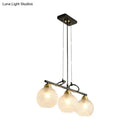 GobekUsa Contemporary Black Hanging Chandelier with Clear/Prismatic Glass, 3/4 Bulbs - Modern Pendant Light Kit for Dining Hall