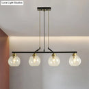 GobekUsa Contemporary Black Hanging Chandelier with Clear/Prismatic Glass, 3/4 Bulbs - Modern Pendant Light Kit for Dining Hall