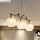 GobekUsa Contemporary Black Hanging Chandelier with Clear/Prismatic Glass, 3/4 Bulbs - Modern Pendant Light Kit for Dining Hall