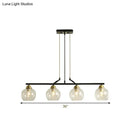 GobekUsa Contemporary Black Hanging Chandelier with Clear/Prismatic Glass, 3/4 Bulbs - Modern Pendant Light Kit for Dining Hall